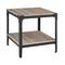 Walker Edison Driftwood Angle Iron Rustic Wood Side Table Set